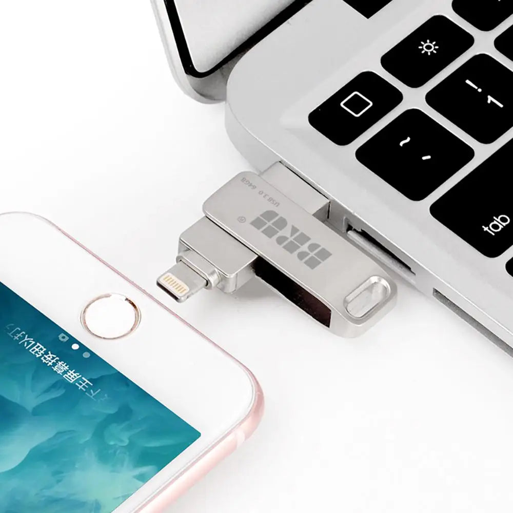 usb stick usb flash drive for iphone ipad pendrive 3.0 64gb usb 32gb 128gb 2 in 1 pen drive for ios external storage devices