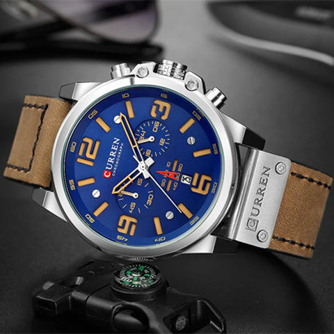 Top Brand Luxury CURREN 2018 Fashion Leather Strap Quartz Men Watches Casual Date Business Male Wristwatches Montre Homme