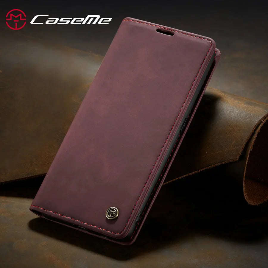 Flip Magnetic Leather Wallet Cover For Samsung Galaxy