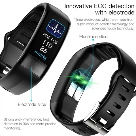 P11 Plus ECG Smart Band Watch Heart Rate Monitor