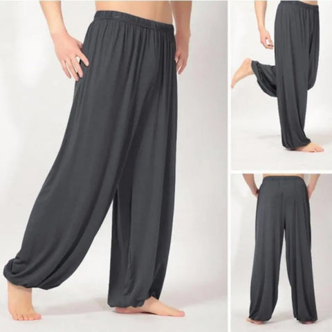 Men's Casual Solid Color Baggy Belly Dance Yoga Harem Pants