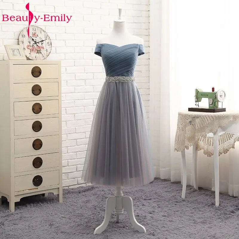 Beauty-Emily V Neck Bridesmaid Dresses Long for Wedding Elegant A Line Tulle Pink Party Gowns for Wedding Guests Prom Dress