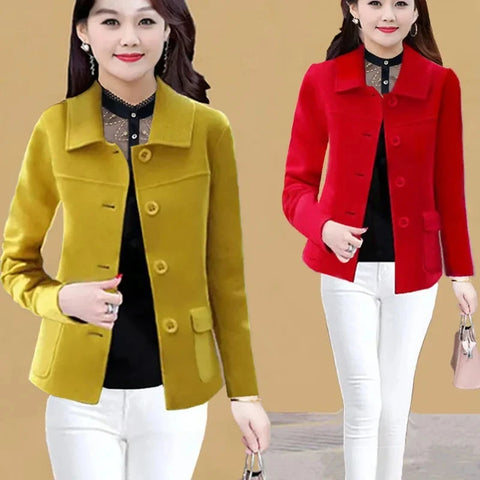 Solid Color Wool Blends Jacket women spring autumn Korean self cultivation Fashion Women Woolen Coat Ladies Clothes Overcoat