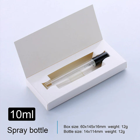 50 Pcs/Lot 10ml Perfume Bottle With Packing Box Atomizer Empty Parfum Black And White Packaging