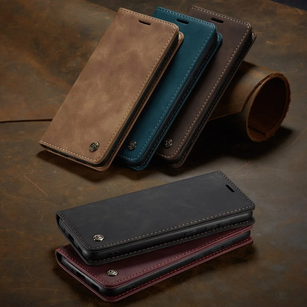 Matte Leather Flip Cover for Samsung