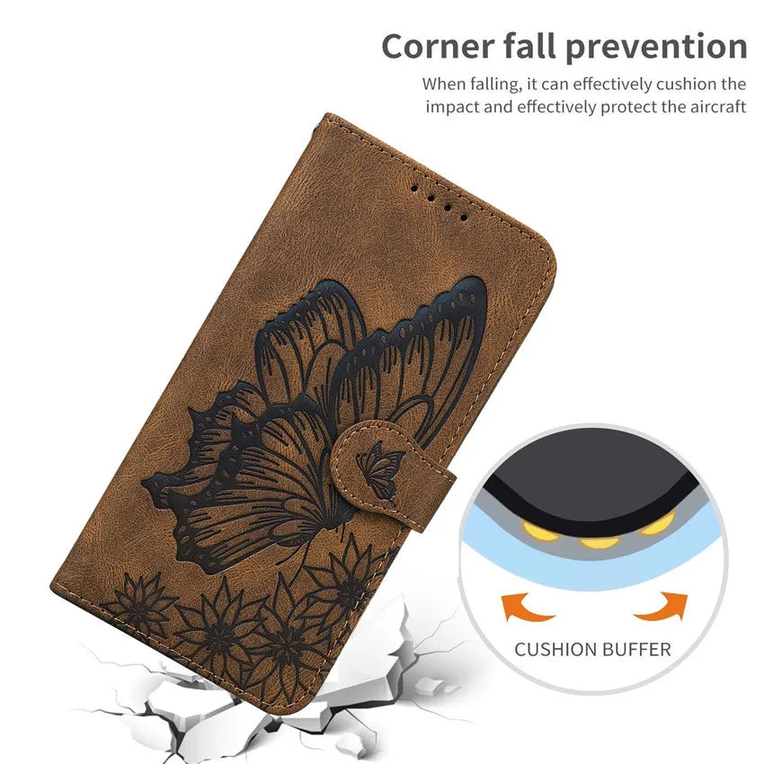 Butterfly Leather Flip Cover For iPhone