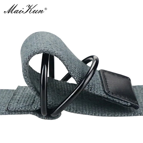 Double D-Ring Buckle Waistband Casual Canvas Female Belt