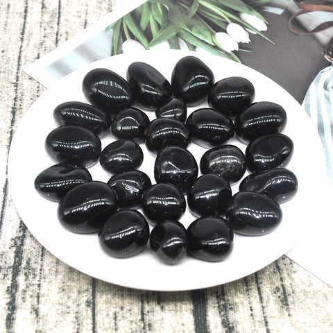 Natural Round Black Obsidian Bulk Tumbled Stones