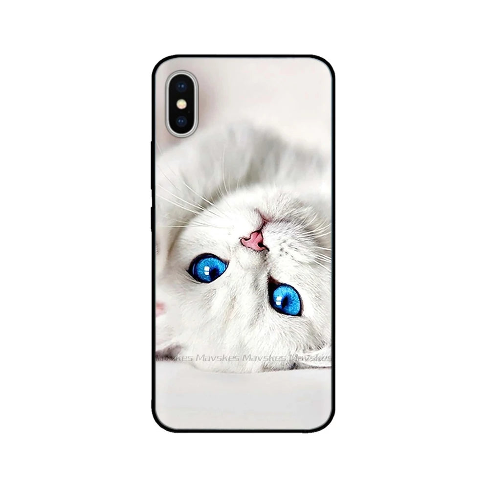 For iPhone X Case Silicone Cartoon Bumper Soft Cover Silicon Case for iPhone