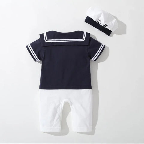 Newborn Kids Boys Girls Sailor Anchor Printed Suit