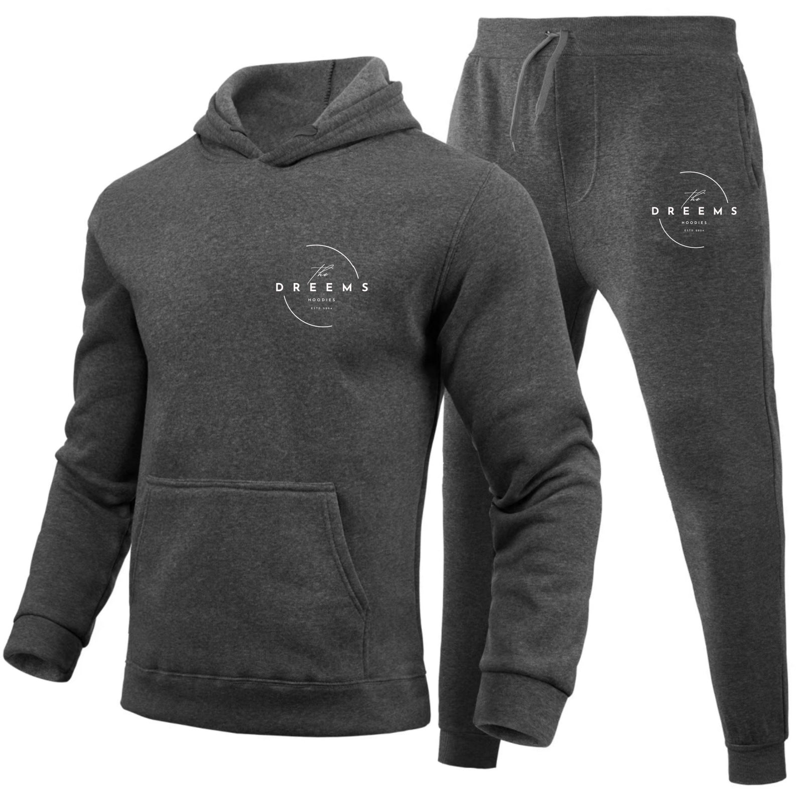 Men's Casual Printed Hoodie And Pants Two-piece Set