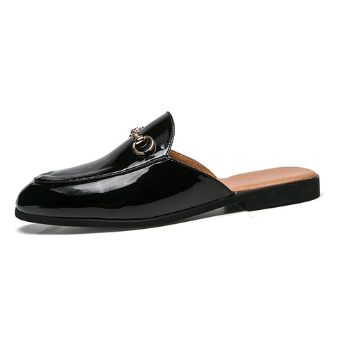 Summer Men's Bright Leather Semi-slipper Sandals - Nuri Shopping