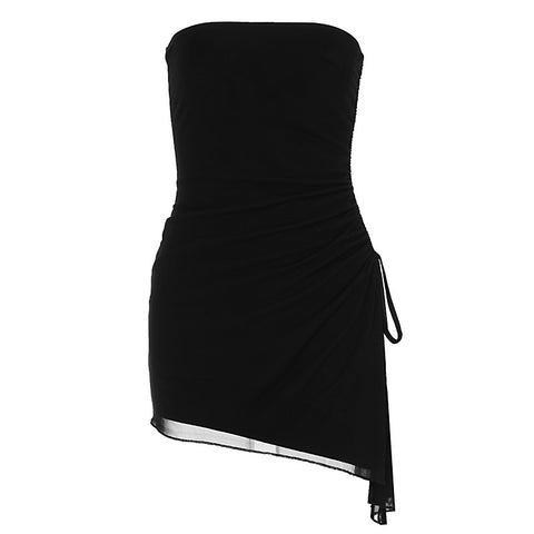 Sexy Solid Color Sleeveless Slim Chest Wrap Backless Dress - Nuri Shopping