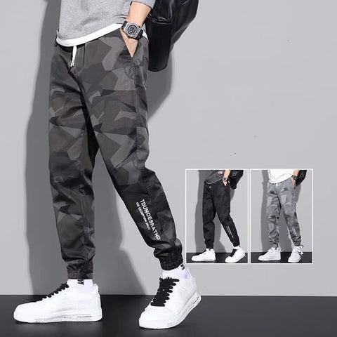 Elastic Waist Drawstring Pants Sports Outdoor Fashion Male Cargo Trouser