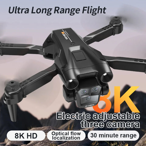 KBDFA New M4 RC Drone 4K Professinal With Wide Angle Triple HD Camera Foldable RC Helicopter WIFI FPV Height Hold Apron Sell