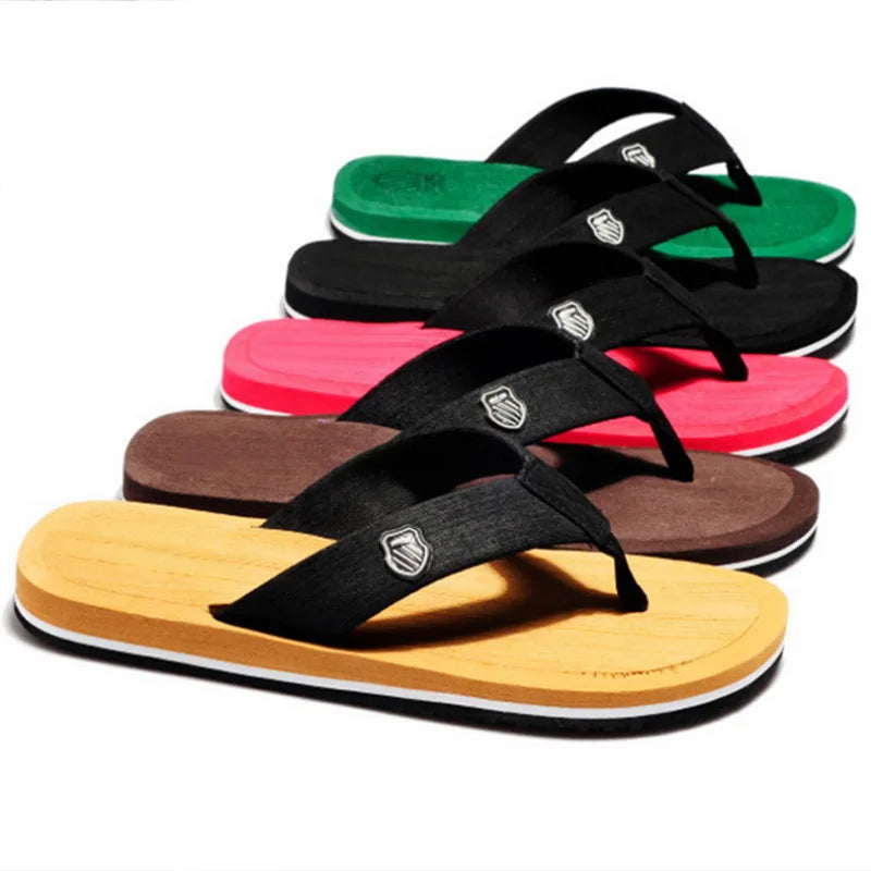 Summer Slippers Men Flip Flops Beach Sandals Non-Slip Casual Flat Shoes 2023 Slippers Indoor House Shoes For Men Outdoor Slides