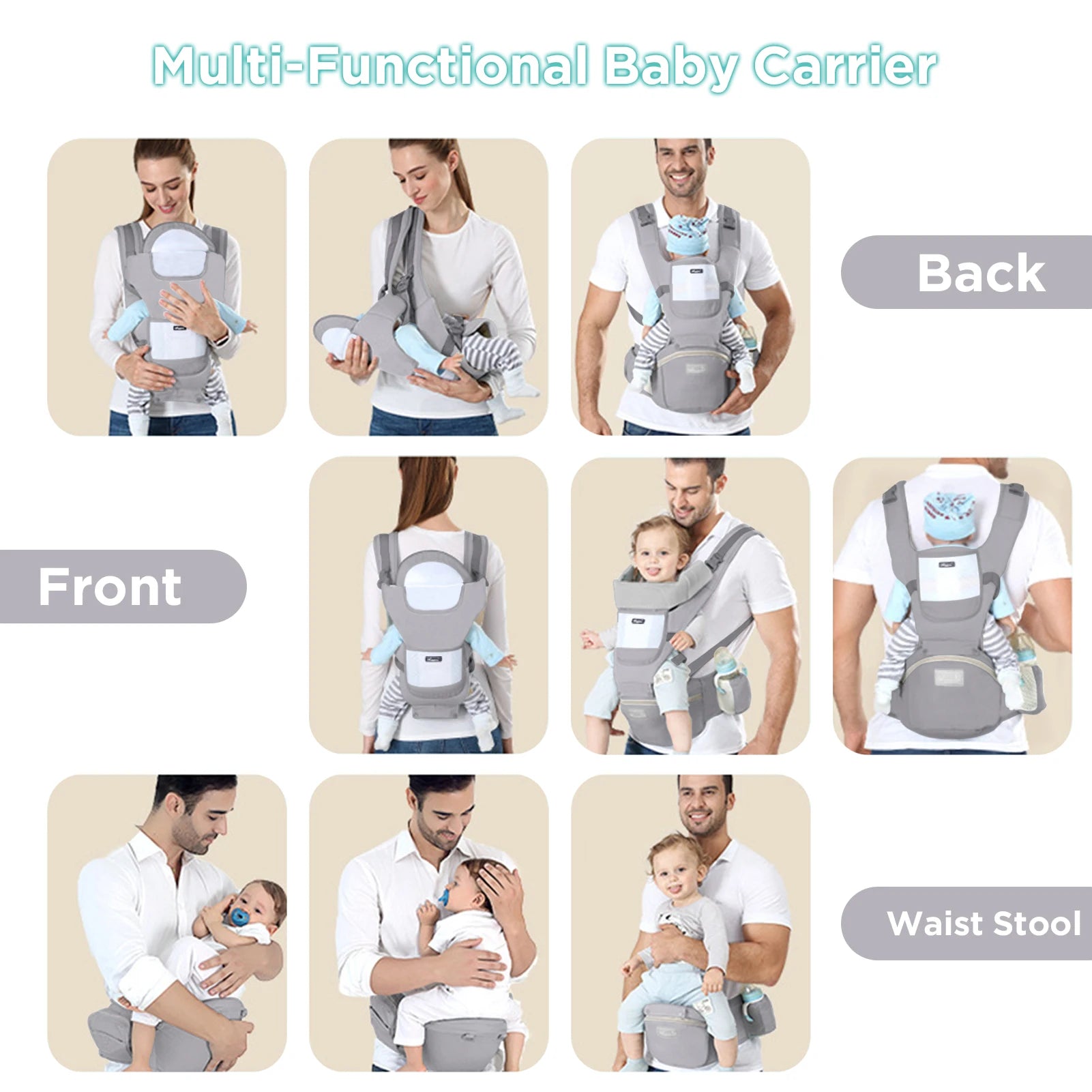 Baby Carrier Ergonomic Infant Multifunctional Waist Stool Bag Accessories