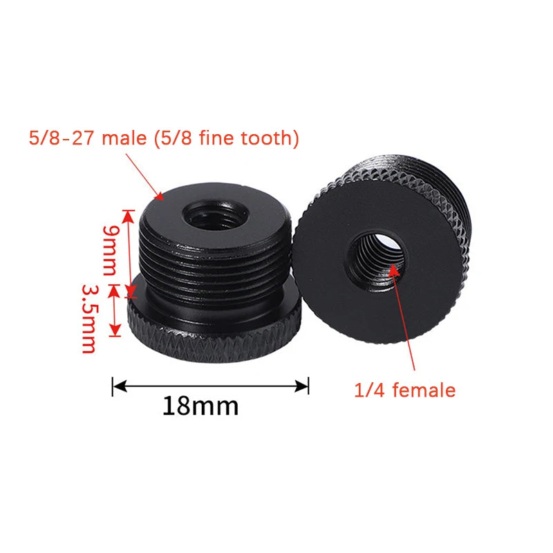 Microphone Stand Conversion Screws 1/4" to 5/8" Thread Screw Mount Adapter for Microphone Stable Clip Cantilever Stand