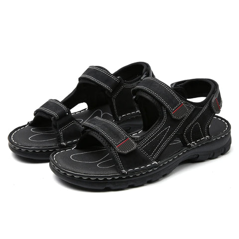 Summer Outdoor Sandals For Men Leather Sandals Plus Size 38-48 Summer Shoes For Men Breathable Sport Beach Sandale Homme