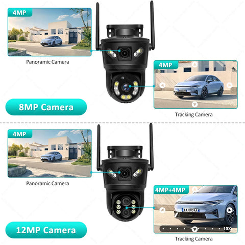 6K 12MP Security Camera 10X Zoom Three Lens Dual Screen Outdoor WiFi Buleteeth Protection IP Cam PTZ CCTV Video Surveillance