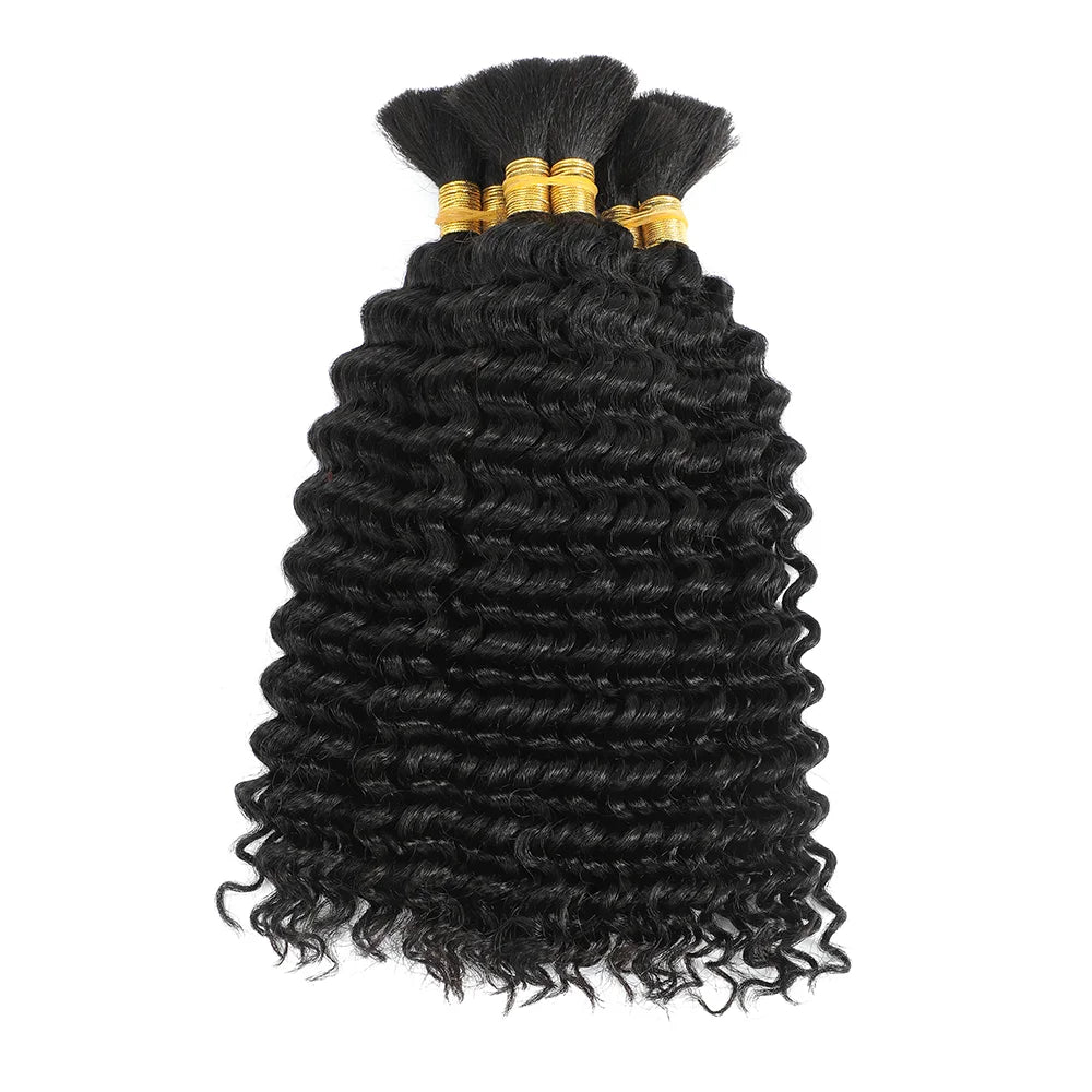 Bulk Human Hair Deep Wave For Braiding Deep Curly No Weft