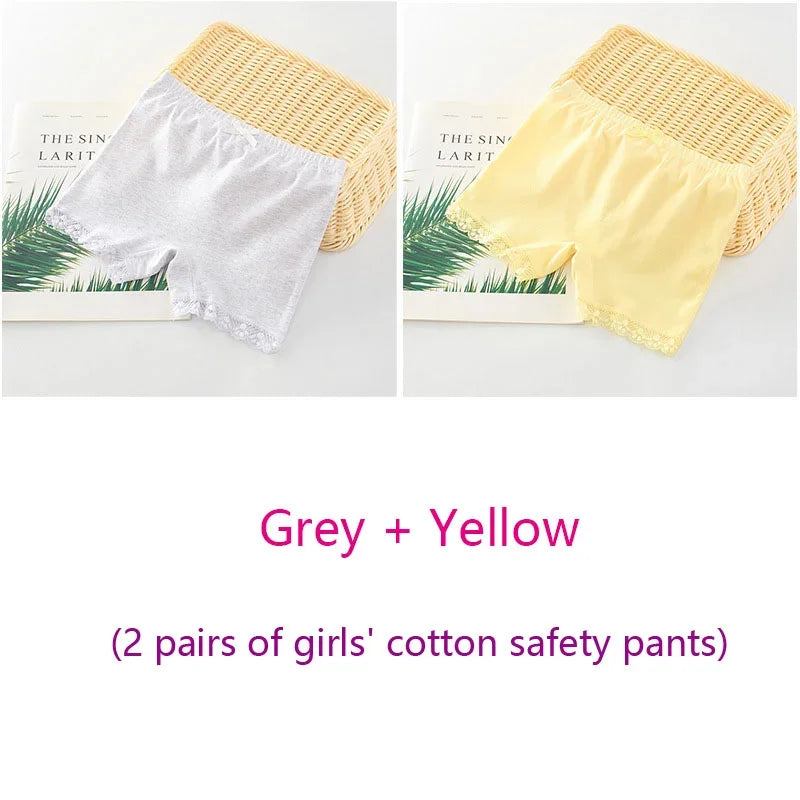 Summer Girls' Safety Anti-glare Cute and Sweet Boxer Briefs Colorful High-quality Cotton