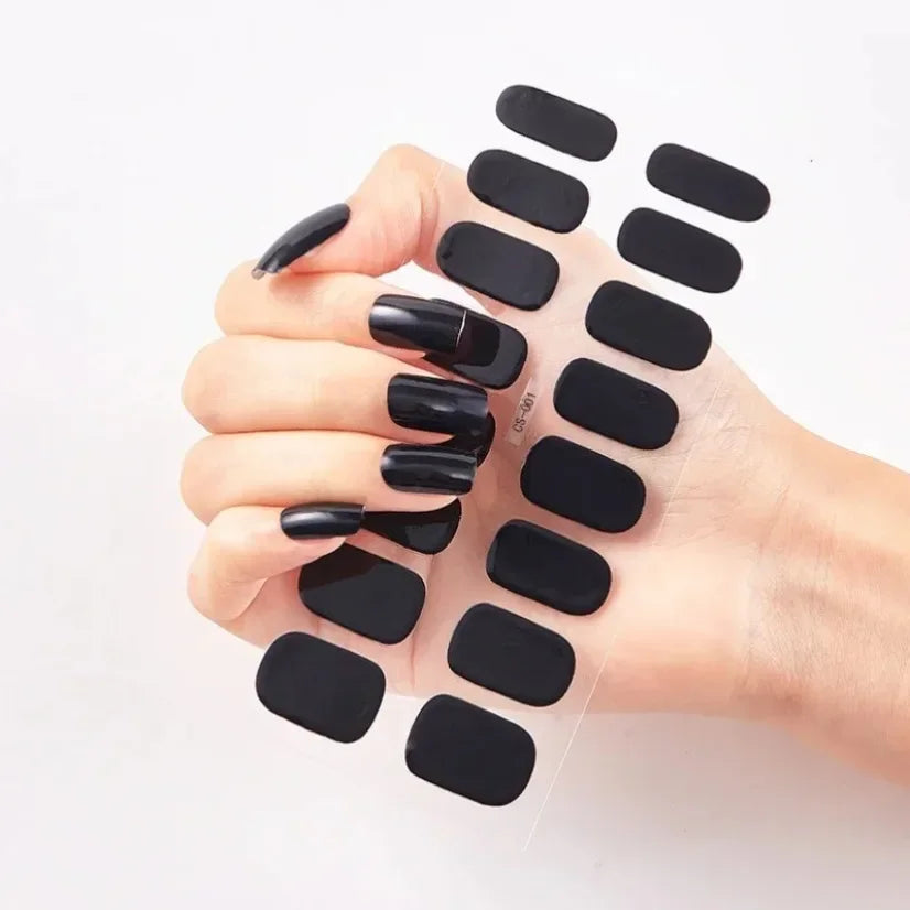 Color Nail Strips Patch Slider Nail Sticker Full Cover Decal Manicure Patch