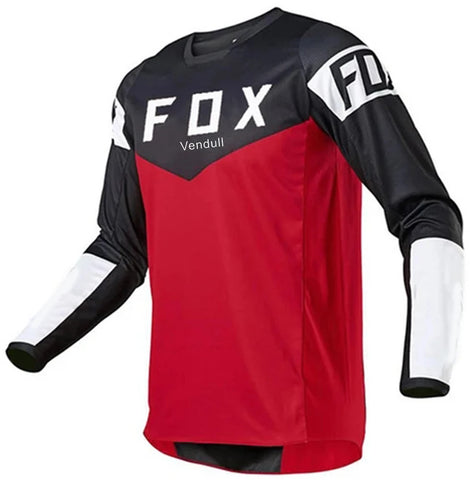 2024Vendull Fox MTB Road Jerseys Motocross Shirt Men Breathable Mountain Bike Mtb Long Sleeve Racing Quick-drying Cycling Jersey