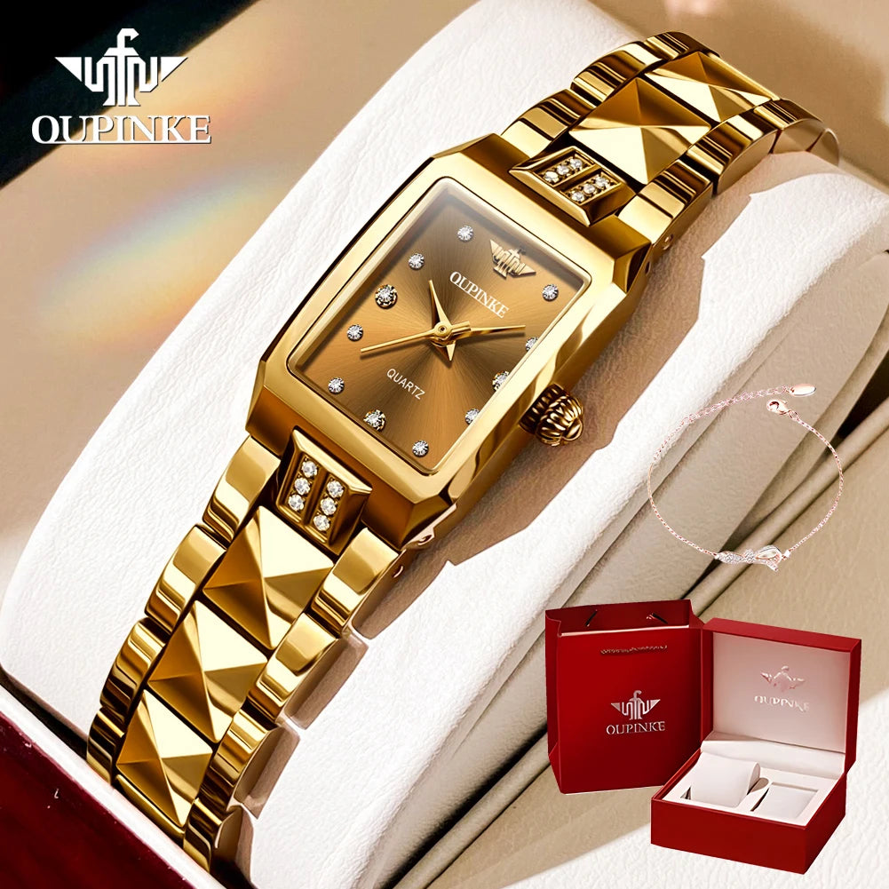 OUPINKE 3246 Luxury Elegant Women's Watches 50M Waterproof Swiss Quartz Movement Watch For Women Top Brand Original Hand Clock