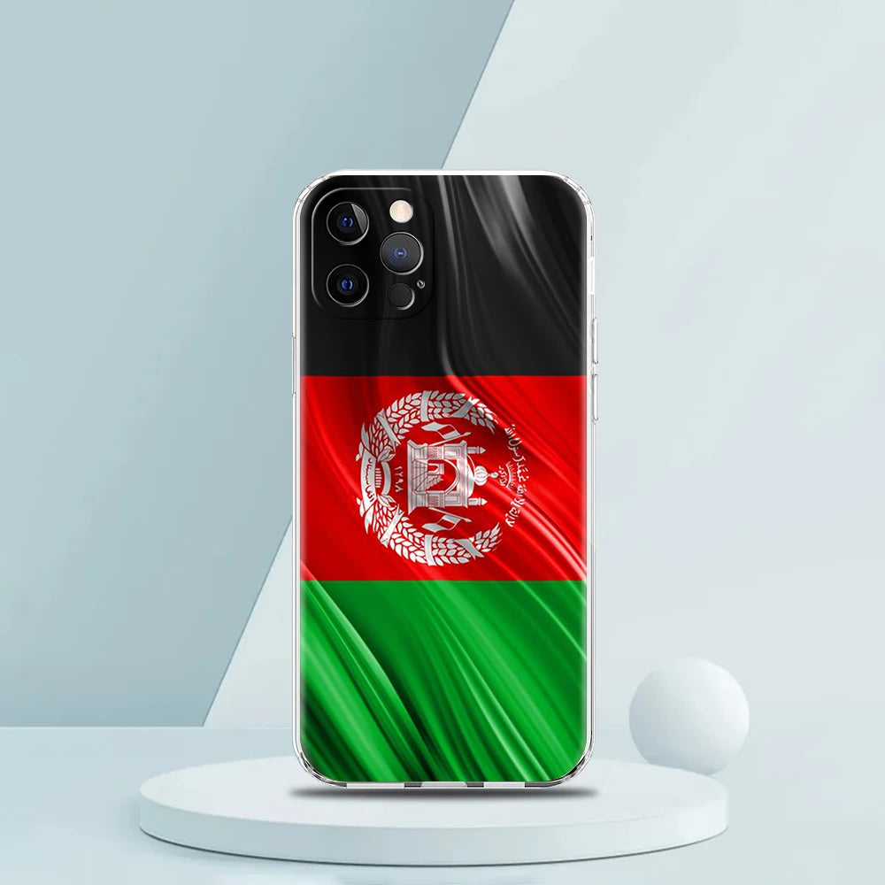 Afghan Afghanistan Flag Case for iPhone 15 14 13 12 Pro Max Cover Transparent for iPhone 11 Pro Max 7 8 Plus X XS XR SE2020 Bags