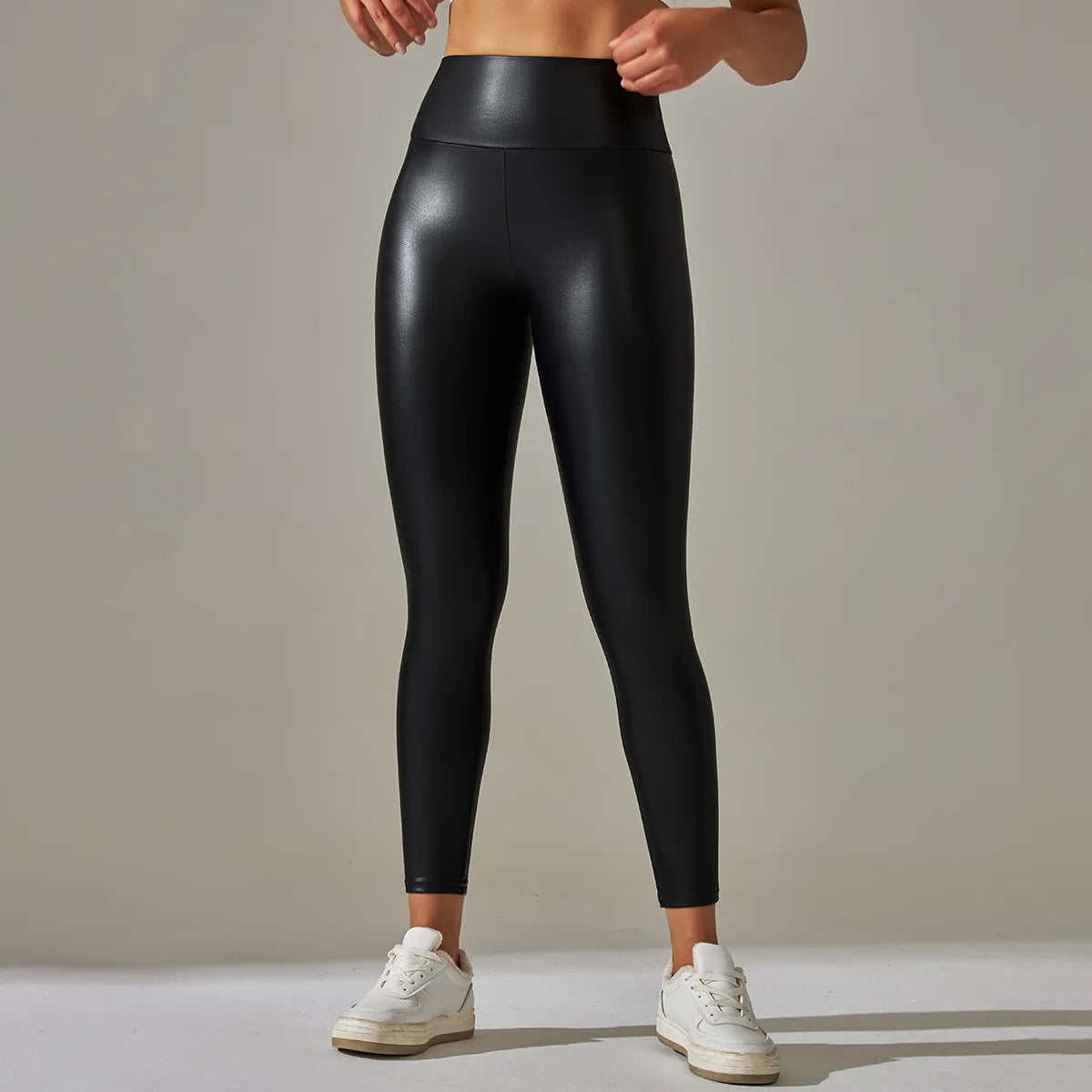 Women Black Pu Leather Pants