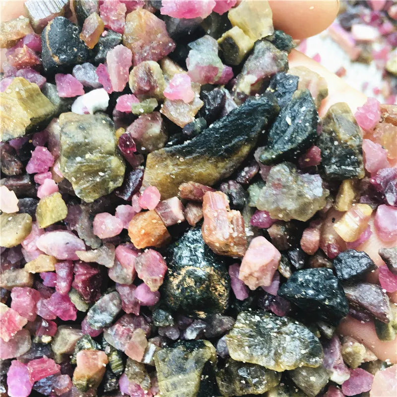 50-1000g Natural crystal color tourmaline gemstone vein healing reiki DIY material stone craft