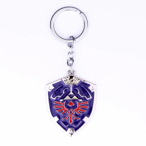 Game Zeldas Shield Keychain Symbol Pendant Enamel Metal Keyring Men Jewelry Accessories Gift