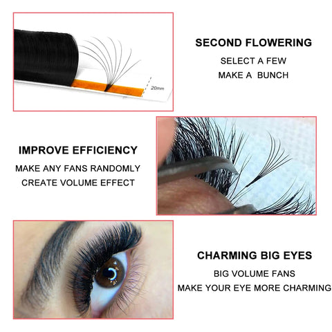 Faux Mink Eyelashes Soft Natural Lash Extension Volume Russo Auto Fans