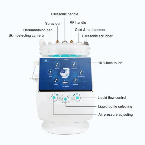 7-In-1 Smart ice blue Skin Analyzer With Skin Analysis Function For  Water Skin Micro Grinding Facial Care Machine