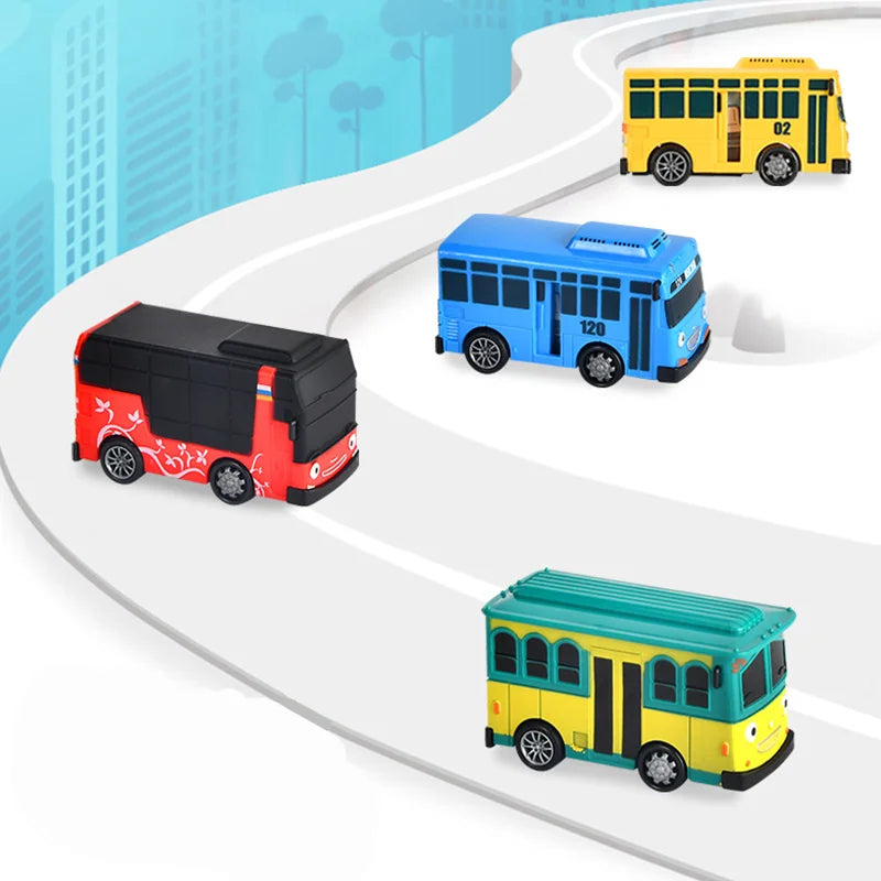 Cartoon  Bus Kids Toys Cute bus toy Mini Pull Back Car  Model Bus Toy Play Vehicles Educational Toys for Children Boys Gifts