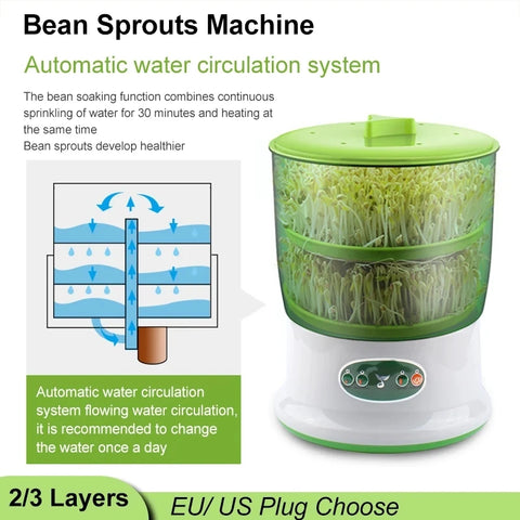 Digital Home DIY Bean Sprouts Maker Thermostat Green Seeds Growing Germinator Automatic Vegetable Seedling Growth Bucket Machine