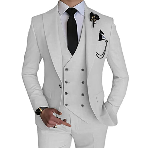 Wedding Suit Coat Pants Vest 3 Pcs