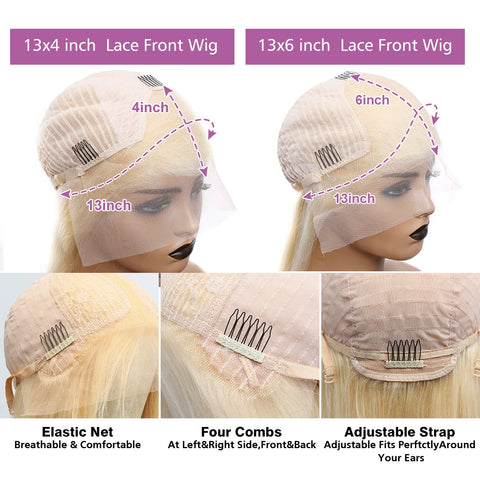 HD Transparent Lace Front Human Hair Wigs