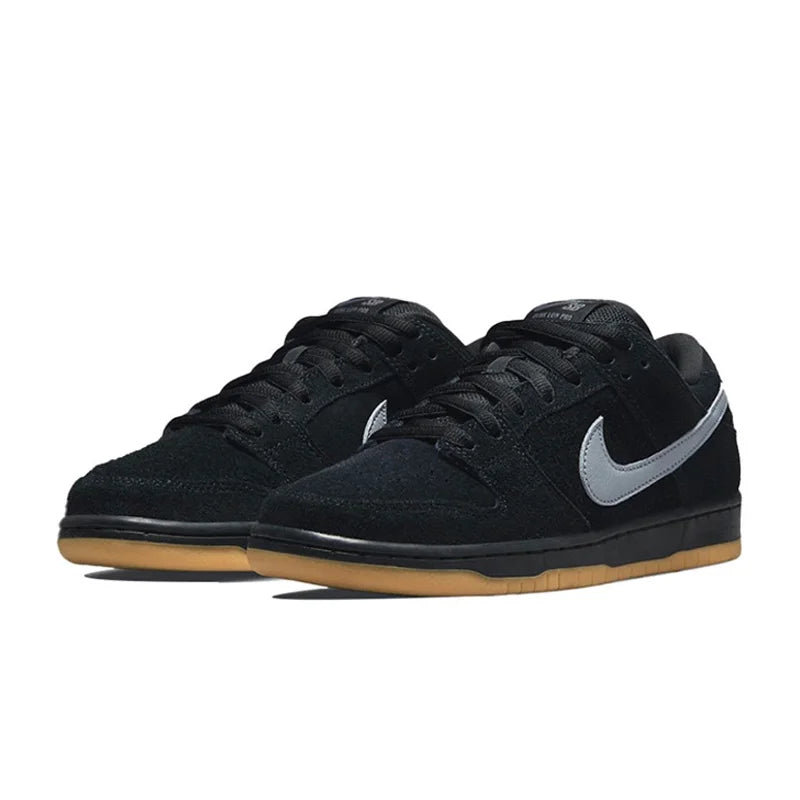 Nike Dunk Sb Pro Skateboarding Shoes for Men and Women Unisex Black Silver