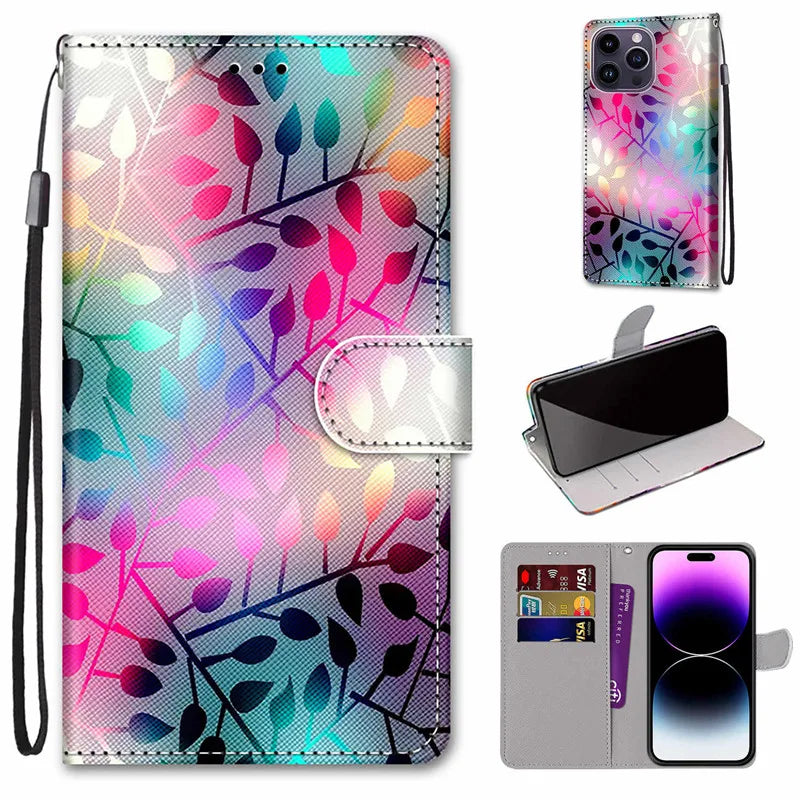 Flower Pattern Flip Case For Samsung Galaxy