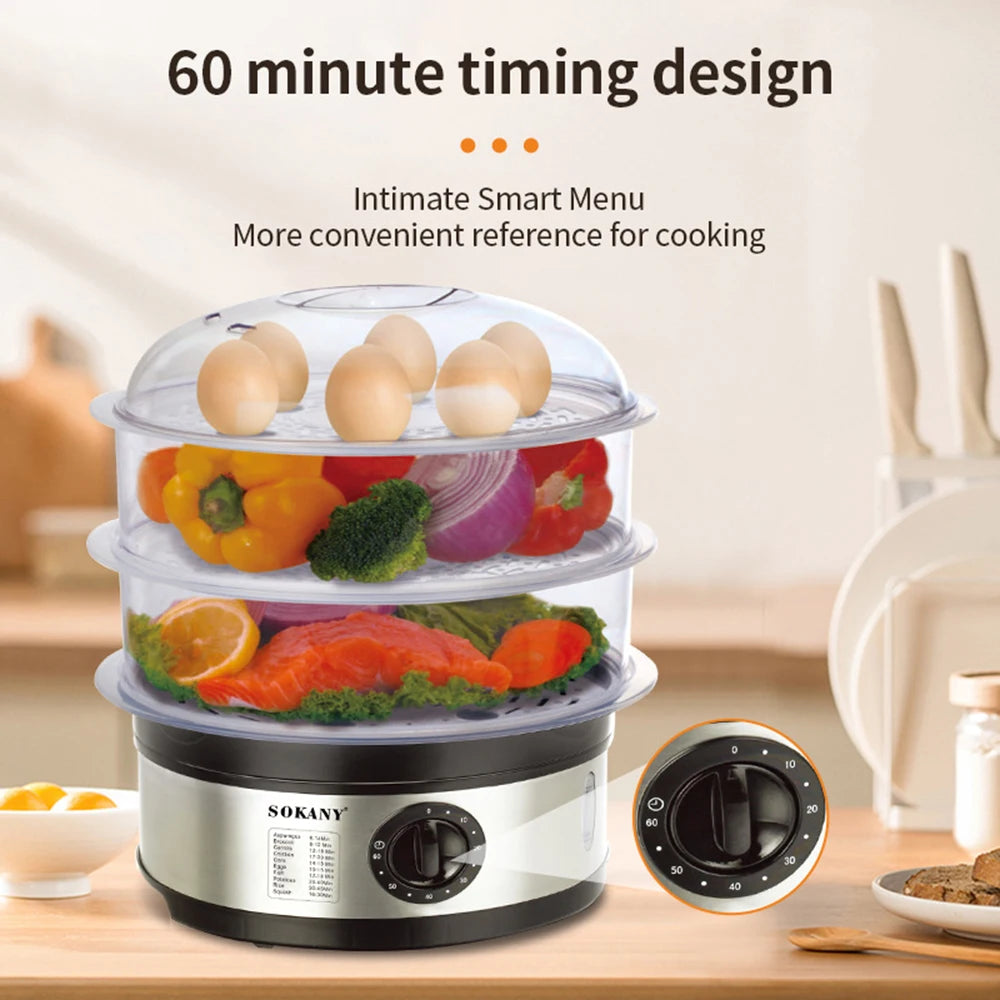 11L Large Capacity Electric Kitchen Food Egg Steamer, Automatic Thermal Smart Corn Bread Boiler, Breakfast Cooking Machine 푸드워머