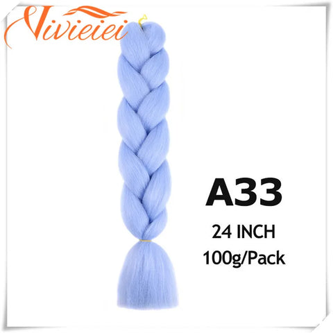 VIVIEIEI Synthetic Braiding Hair 24 Inch Jumbo Braid Ombre Jumbo Hair Extension for Women DIY Hair Braids Purple Pink Yellow Red