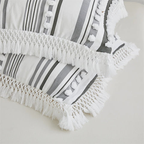 Striped Furball Double Duvet Cover Set 220x240 High