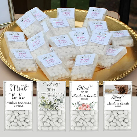 Mint to Be Labels Wedding Favors Custom Candy Box Stickers Personalized Bridal Shower Engagement Party Wedding Favors for guests