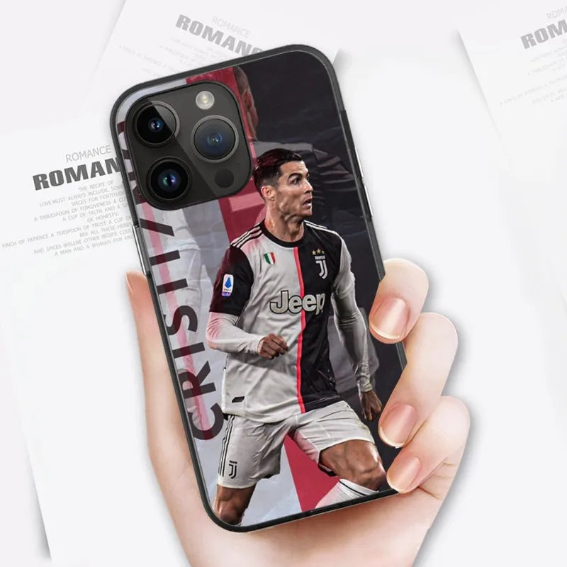 CR7 Cristiano Ronaldo Phone Case For iPhone 15 14 13 12 11 X XR XS XSMAX 8 7 Plus Mini Pro Max Soft Black Phone Cover