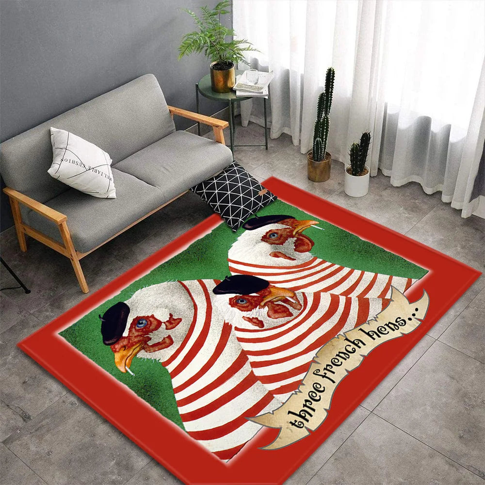 Christmas Carpet for Living Room Home Decoration Large Rugs Santa Claus Kids Room Children Bedroom Bedside Mats New Year Gifts