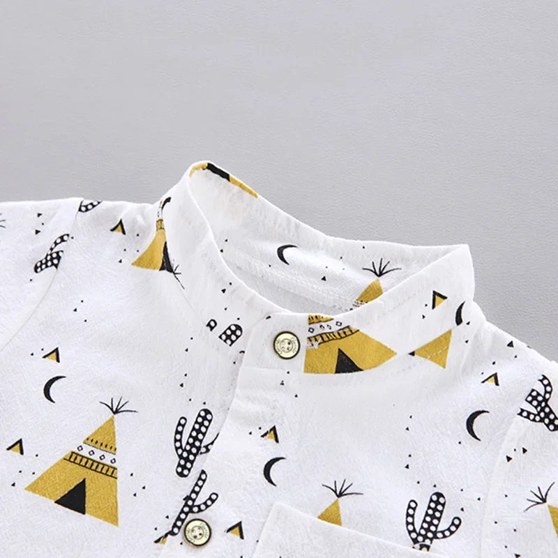 Baby Clothes Cool Pyramid Summer Short-sleeved Shirt set