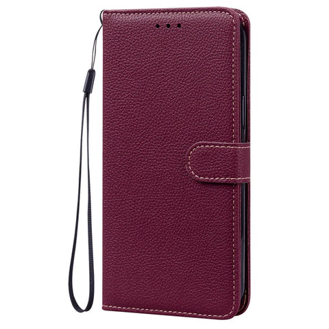 Flip Case for Samsung Galaxy S22 S21 S20 S10 S9 S8 Plus Lychee Pattern PU Leather Wallet Case for Galaxy S20FE S21FE S22 Ultra