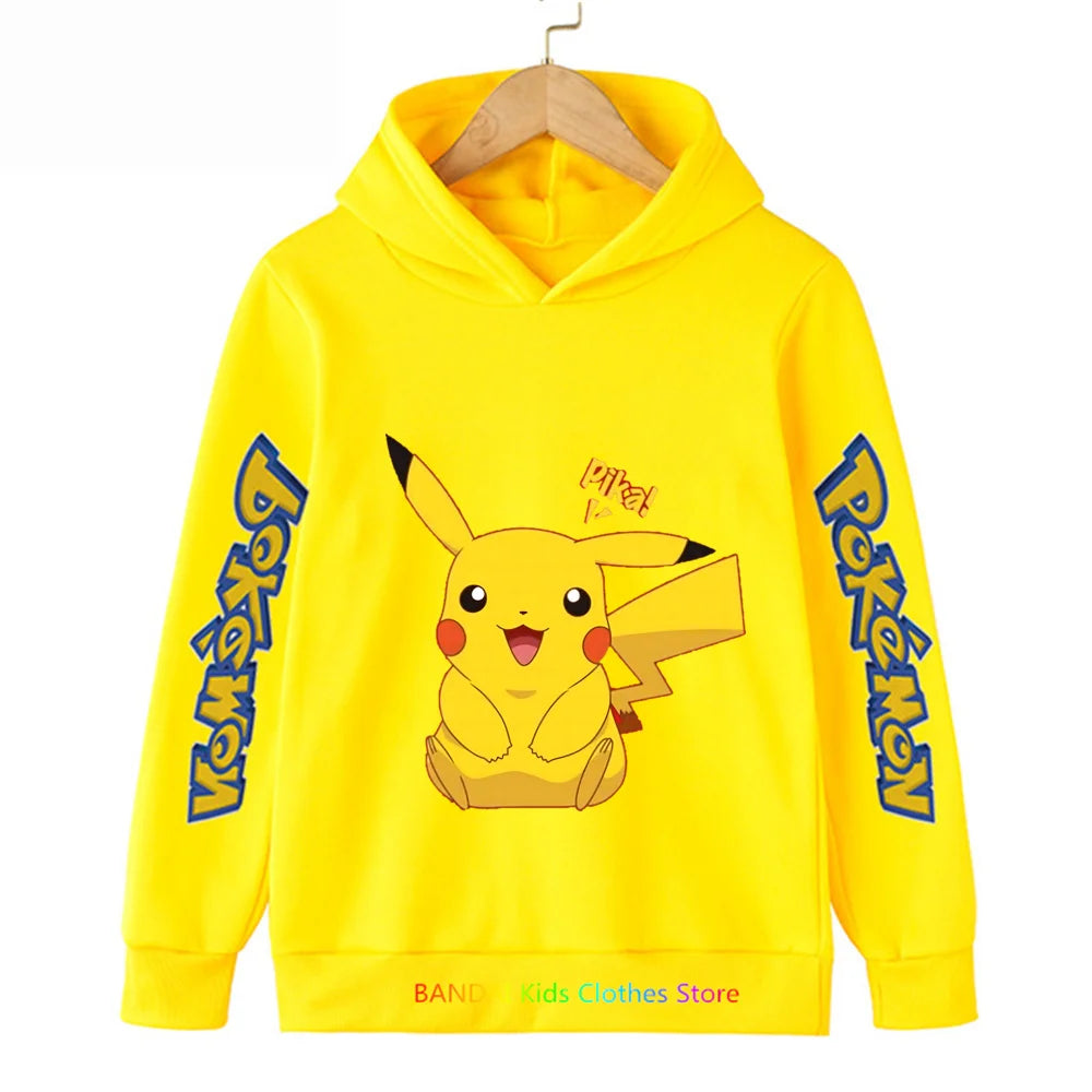 Pokemon Clothes Pikachu Children Autumn Hooded Sweater